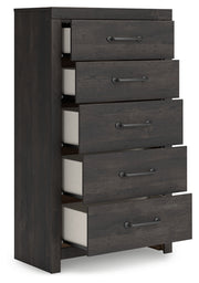 Hollivern King Panel Bed, Dresser, Mirror and Chest
