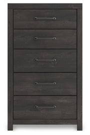 Hollivern Queen Panel Bed, Dresser, Mirror and Chest