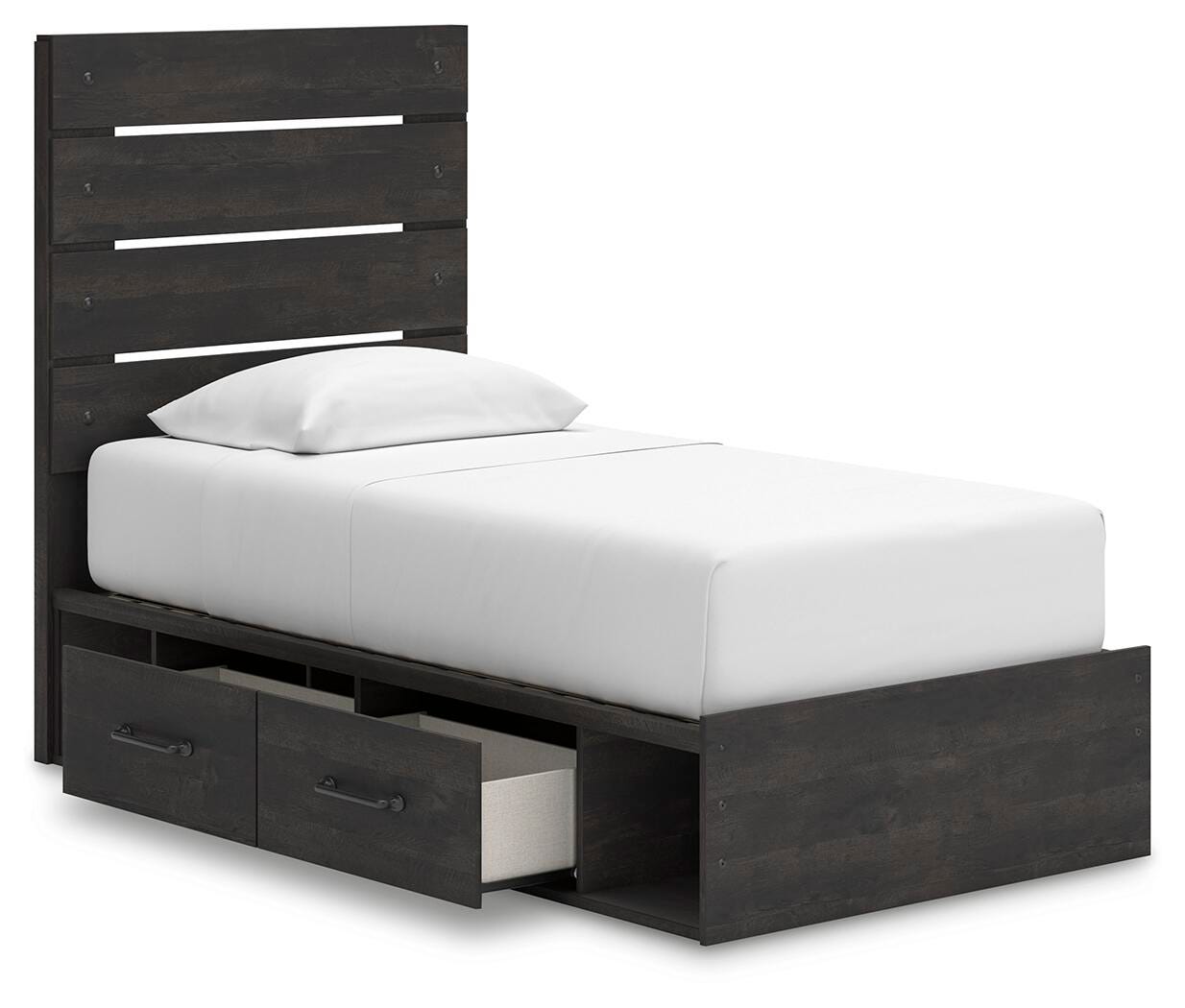 Hollivern Twin Panel Storage Bed, Dresser, Mirror and Chest