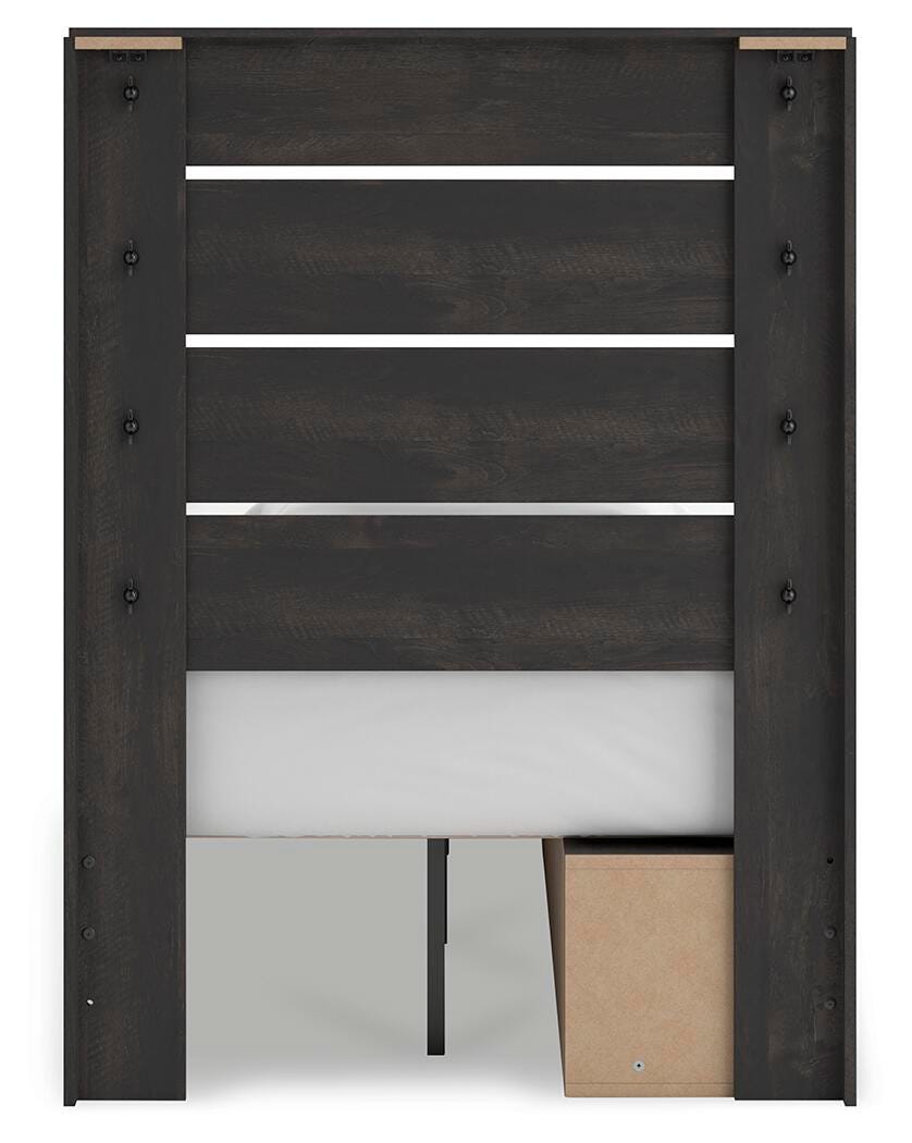 Hollivern Twin Panel Storage Bed, Dresser, Mirror and Chest