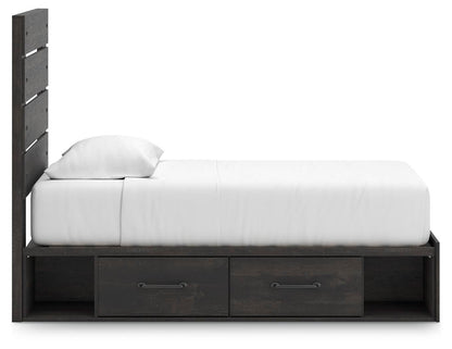Hollivern Twin Panel Storage Bed, Dresser, Mirror and Chest