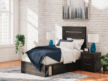 Hollivern Twin Panel Storage Bed, Dresser, Mirror and Chest