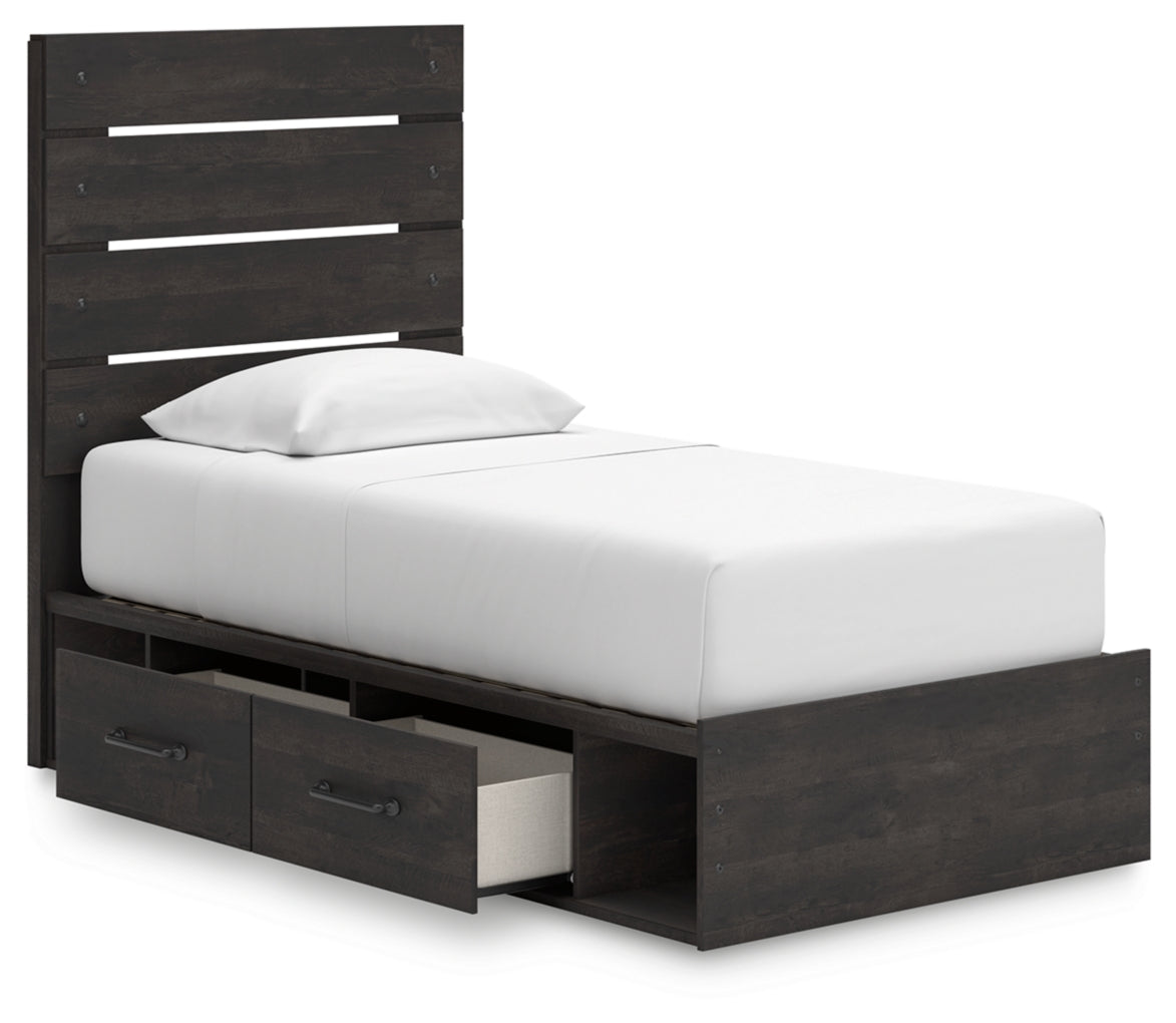 Delmorta Twin Panel Bed with Storage
