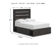 Delmorta Full Panel Bed with Storage