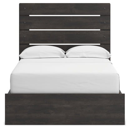 Hollivern Full Panel Bed with Storage, Dresser and Mirror