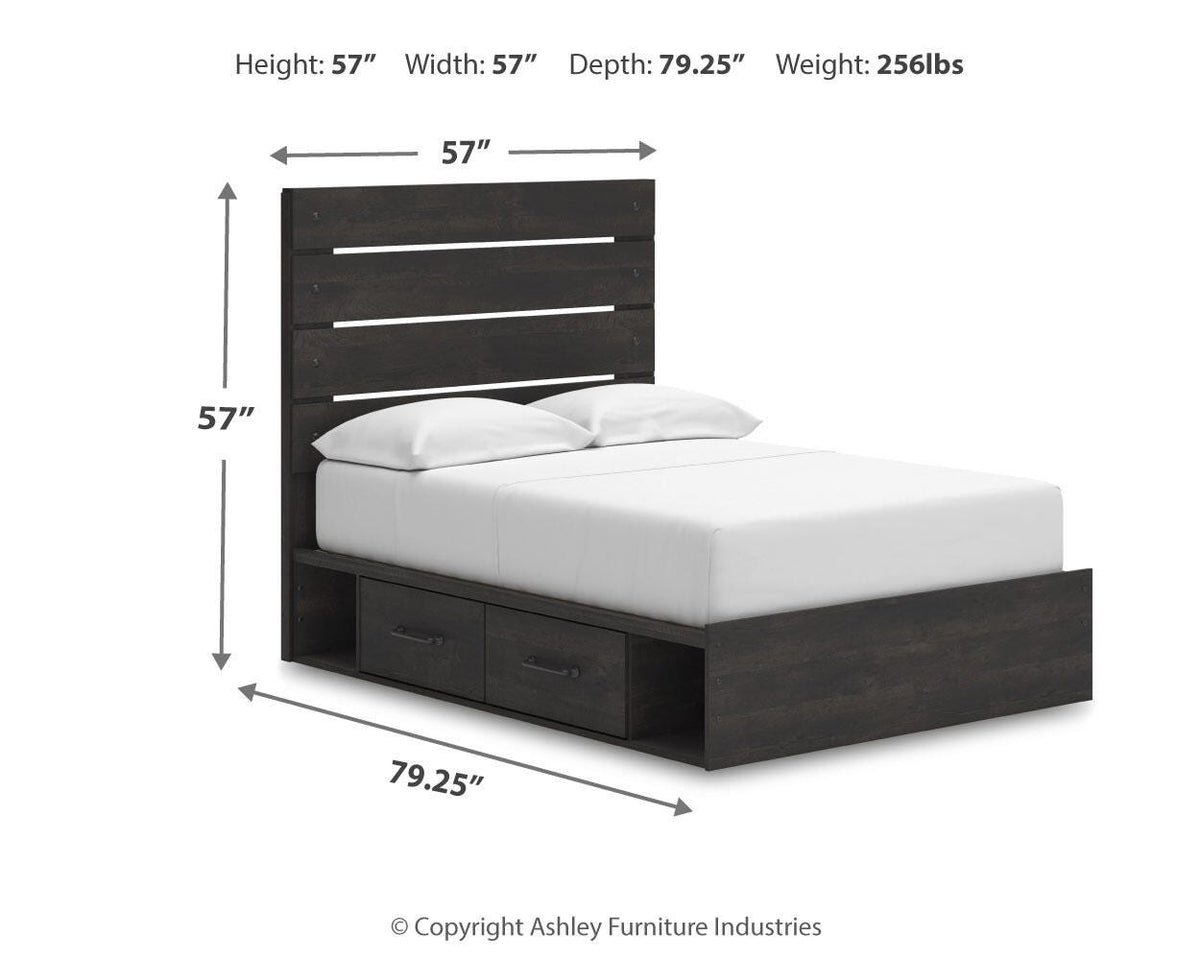 Delmorta Full Panel Bed with Storage