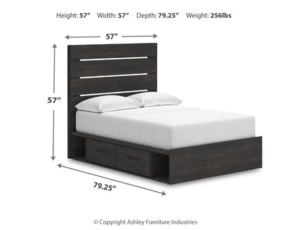 Delmorta Full Panel Bed with Storage