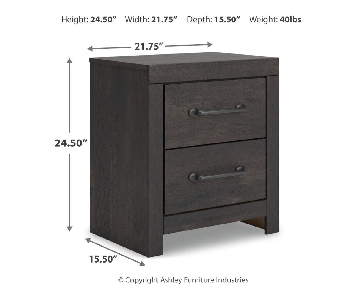 Delmorta Two Drawer Night Stand