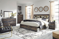 Drystan King Bookcase Storage Bed, Dresser, Mirror, Chest and 2 Nightstands