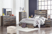 Drystan Full Panel Bed with Mirrored Dresser, Chest and Nightstand