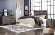 Drystan King Panel Headboard with Metal Frame, Dresser, Mirror, and Nightstand