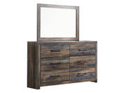 Drystan Full Panel Bed with 4 Storage Drawers, Dresser, Mirror and Chest