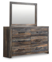 Drystan Full Bookcase Bed with 4 Storage Drawers with Mirrored Dresser