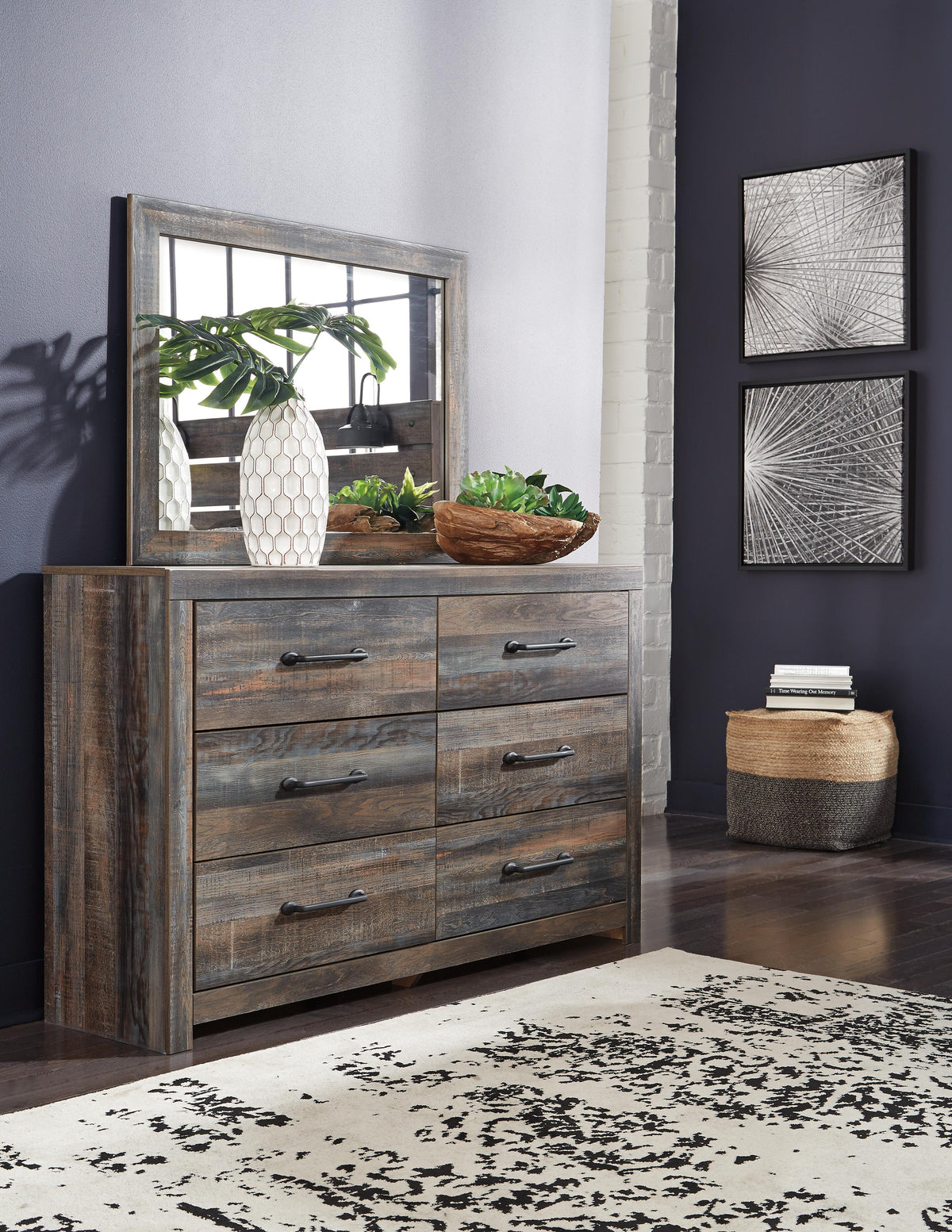 Drystan Full Panel Bed, Dresser and Mirror