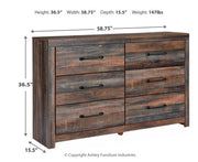 Drystan Six Drawer Dresser