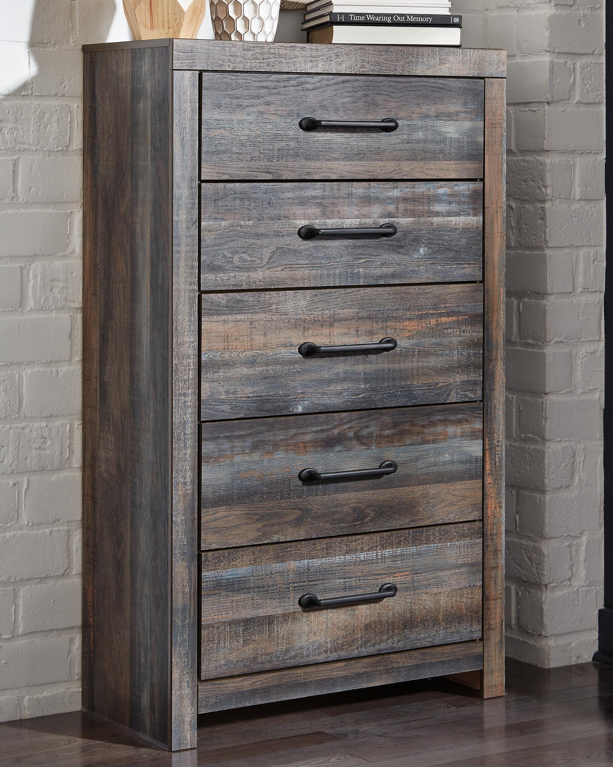 Drystan King Panel Bed with Storage, Dresser, Mirror, Chest and 2 Nightstands