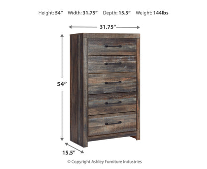 Drystan Queen Panel Bed with 2 Storage Drawers with Mirrored Dresser, Chest and Nightstand
