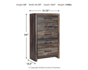 Drystan Queen Bookcase Bed with 2 Storage Drawers, Dresser, Mirror, Chest and Nightstand