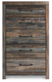Drystan Full Bookcase Bed with 2 Storage Drawers with Mirrored Dresser, Chest and Nightstand
