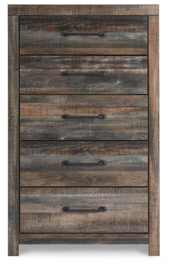 Drystan Full Bookcase Bed with 4 Storage Drawers with Mirrored Dresser, Chest and Nightstand