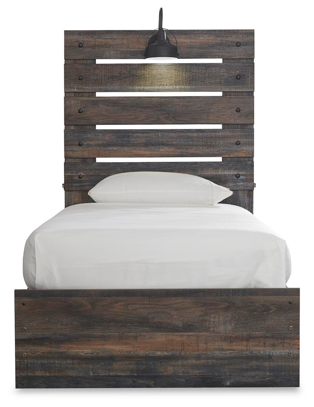 Drystan Twin Panel Bed with 4 Storage Drawers, Dresser, Mirror and Chest