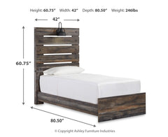 Drystan Twin Panel Bed with 4 Storage Drawers