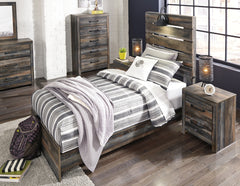Drystan Twin Panel Bed, Dresser, Mirror and Chest