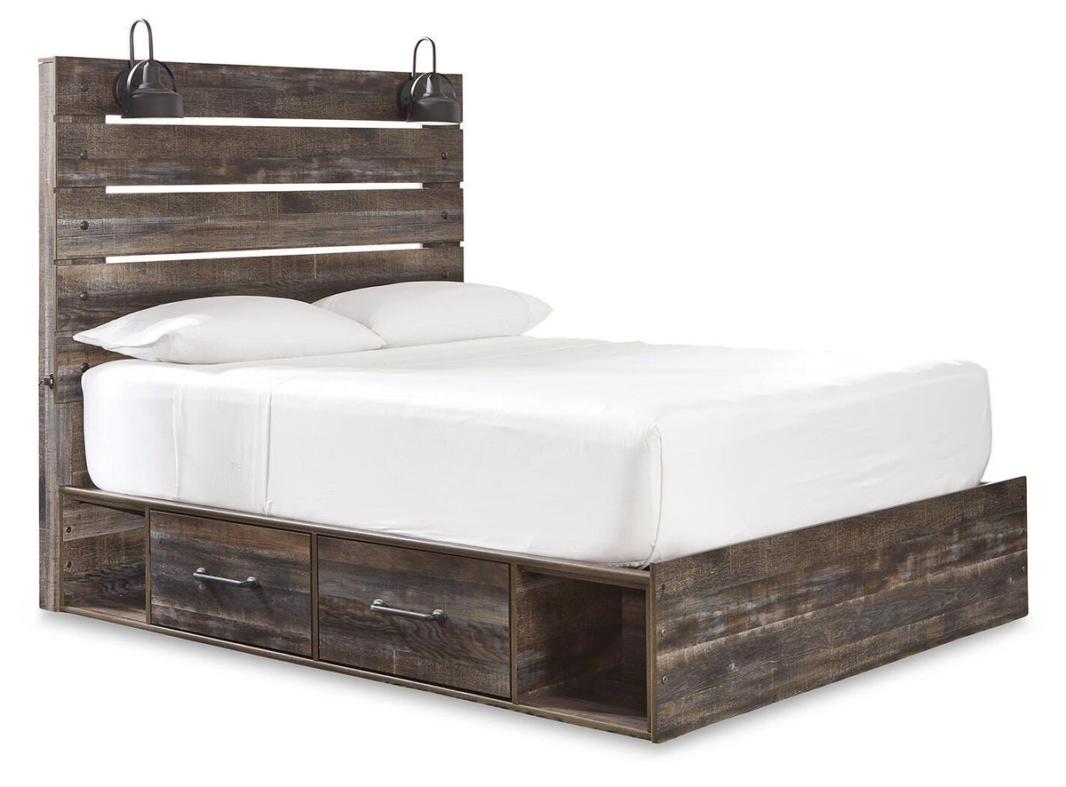 Drystan Queen Panel Bed with Storage, Chest and Nightstand