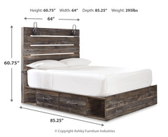 Drystan Queen Panel Bed with 4 Storage Drawers