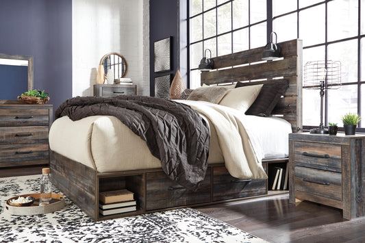 Drystan Queen Panel Bed with 4 Storage Drawers