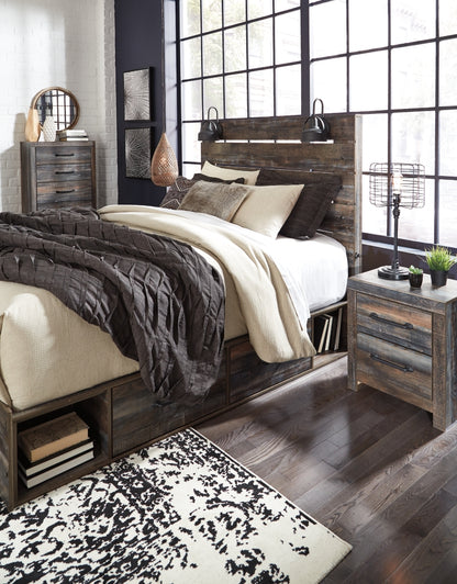 Drystan Queen Panel Bed with 4 Storage Drawers