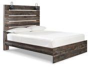Drystan Queen Panel Bed with Mirrored Dresser and Chest