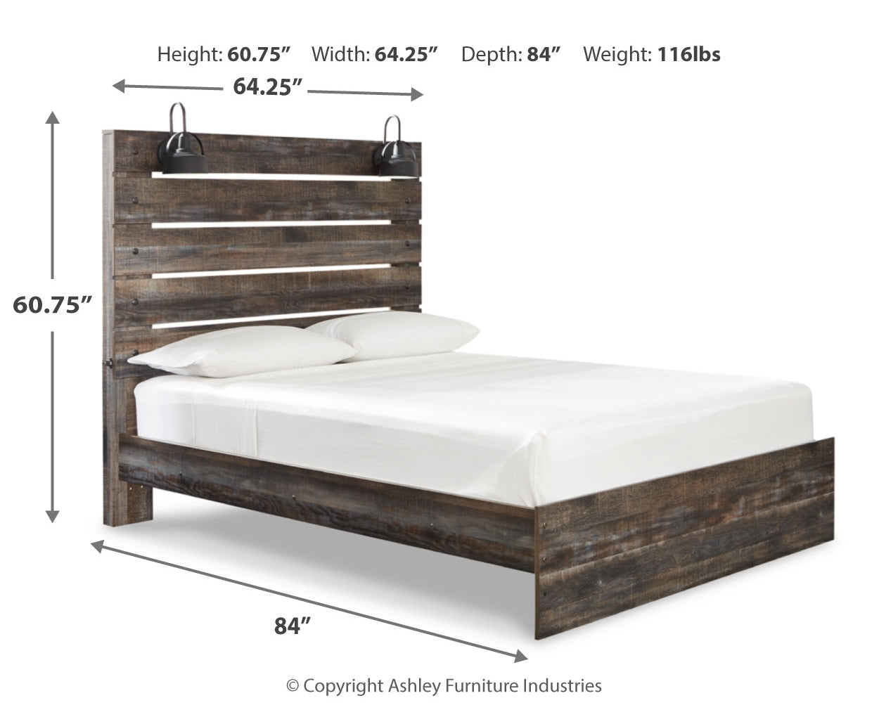 Drystan Queen Panel Bed with Mirrored Dresser and Nightstand