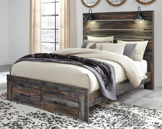 Drystan Queen Panel Bed with 2 Storage Drawers