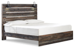 Drystan King Panel Bed with Mirrored Dresser