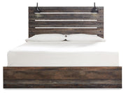 Drystan King Panel Bed with Mirrored Dresser