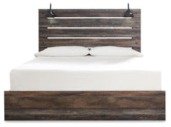 Drystan King Panel Bed with Mirrored Dresser
