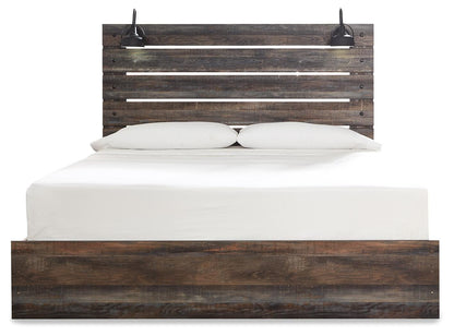 Drystan King Panel Bed with Mirrored Dresser