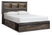 Drystan Queen Bookcase Bed with 2 Storage Drawers, Dresser, Mirror, Chest and Nightstand