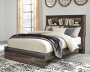 Drystan Queen Bookcase Bed, Dresser, Mirror and Chest