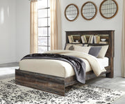 Drystan Queen Bookcase Bed, Dresser, Mirror, Chest and Nightstand