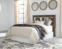 Drystan Queen Bookcase Headboard, Dresser, Mirror, Chest and Nightstand