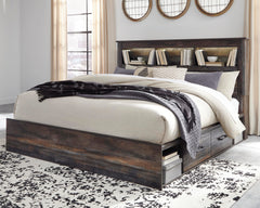 Drystan King Bookcase Storage Bed, Dresser, Mirror, Chest and 2 Nightstands