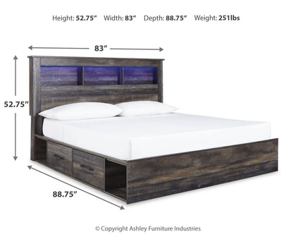 Drystan King Bookcase Bed with 2 Storage Drawers