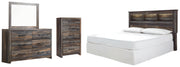 Drystan King/California King Bookcase Headboard, Dresser, Mirror and Chest