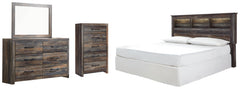 Drystan King/California King Bookcase Headboard, Dresser, Mirror and Chest
