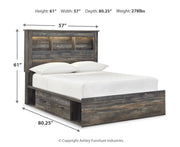 Drystan Full Bookcase Bed with 4 Storage Drawers with Mirrored Dresser