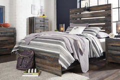 Drystan Full Panel Bed with 4 Storage Drawers, Dresser, Mirror and Chest
