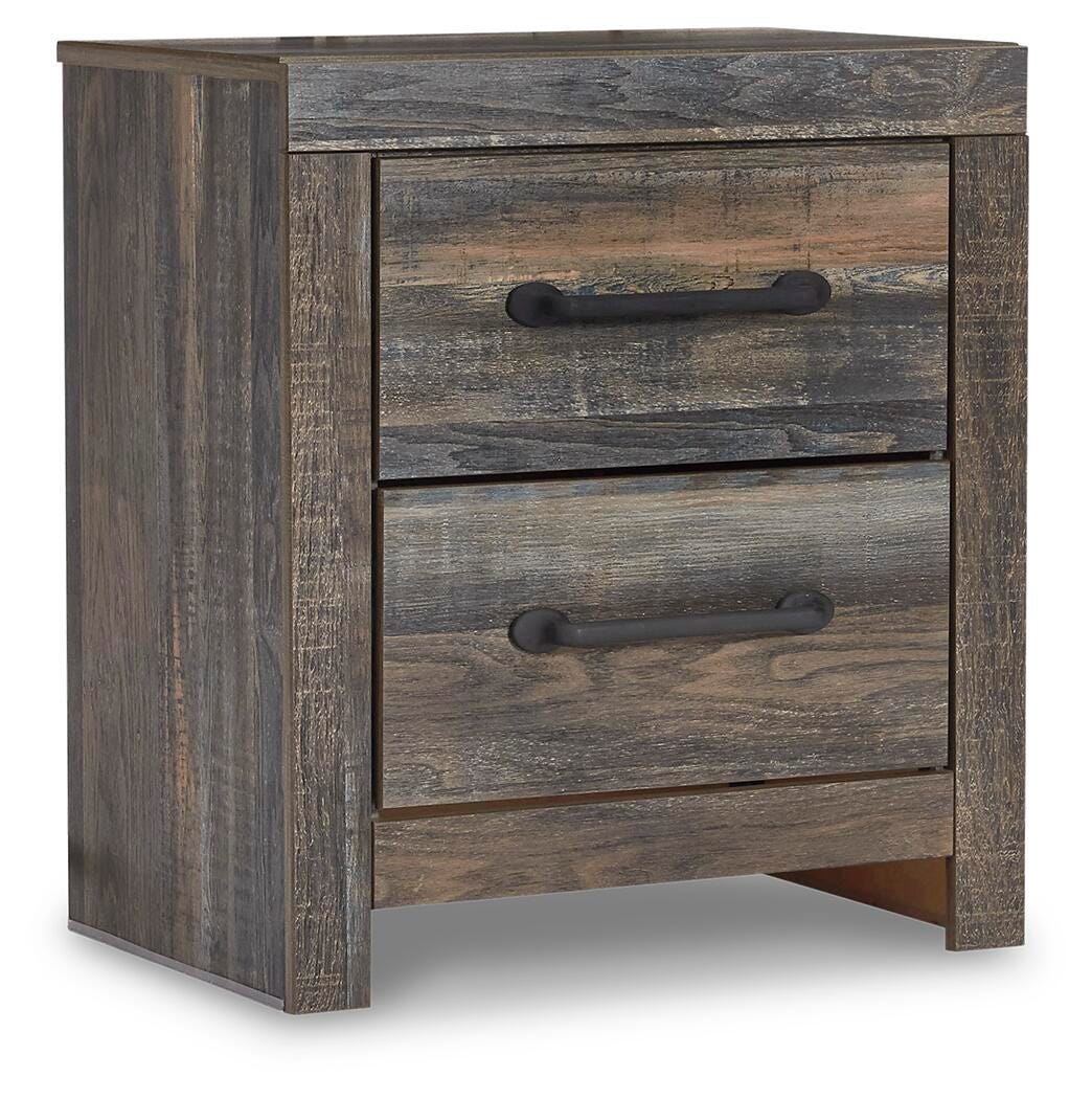 Drystan Full Bookcase Bed with 2 Storage Drawers with Mirrored Dresser, Chest and Nightstand