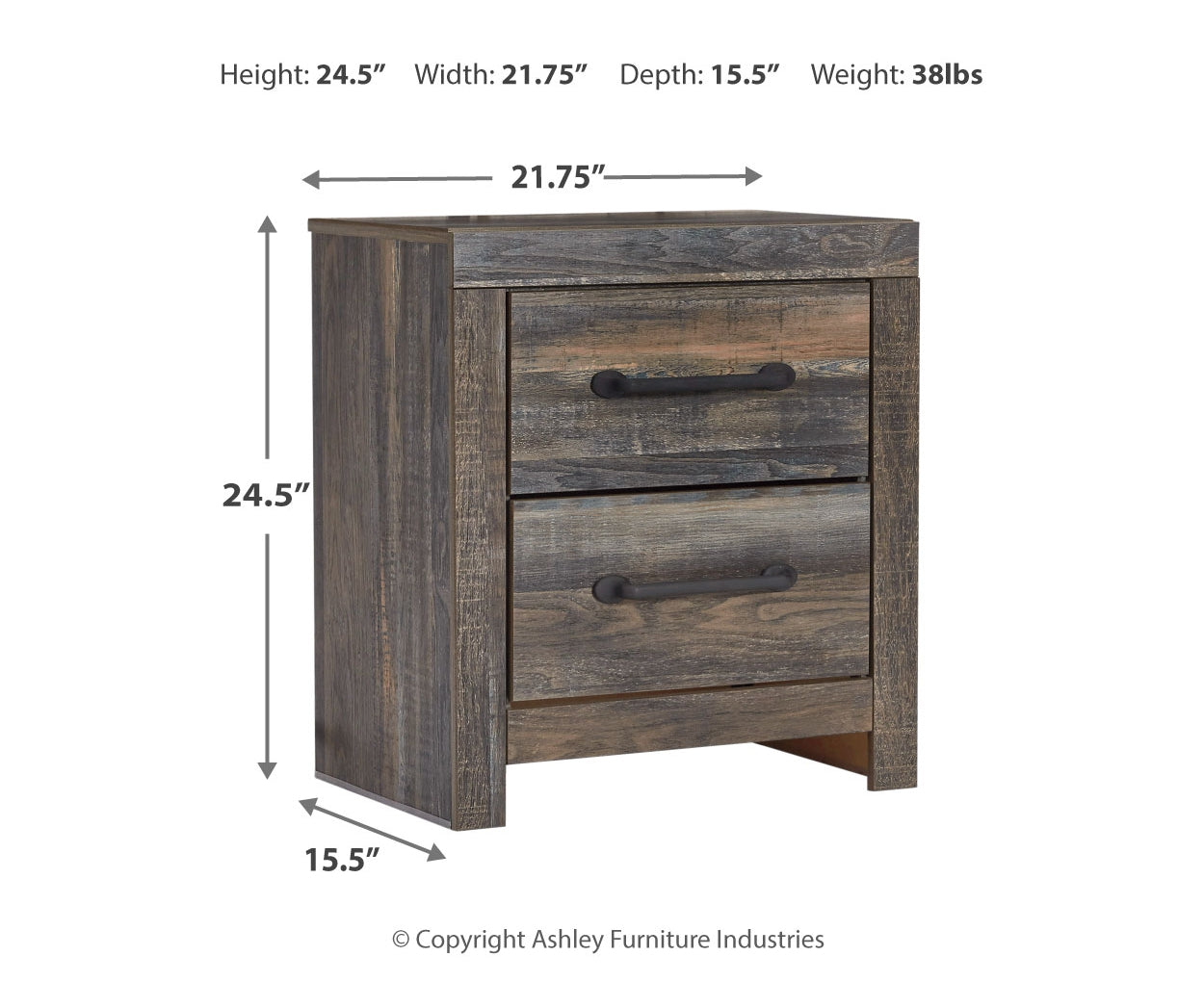 Drystan Queen Bookcase Bed with 2 Storage Drawers with Mirrored Dresser, Chest and Nightstand